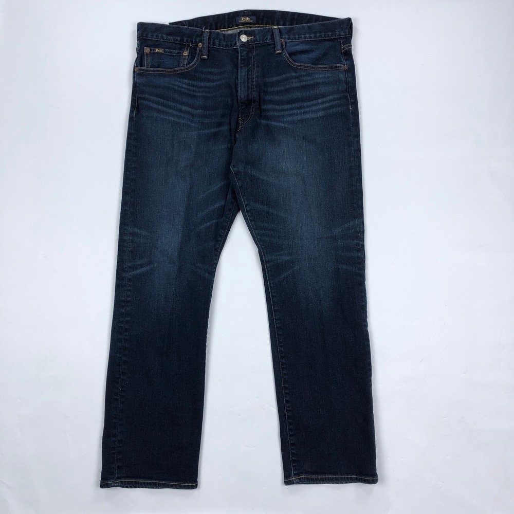 Polo Ralph Lauren Hampton Relaxed Straight Jeans Mens 36x30 Dark Wash Stretch